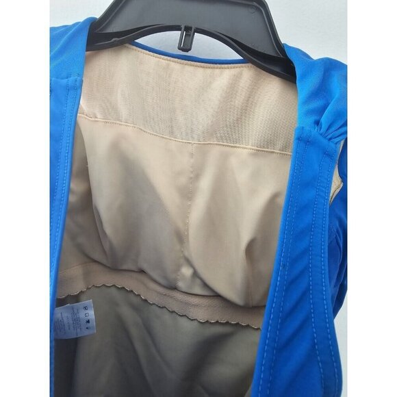 Lands End Blue Ombre Wireless Padded Cups One Piece Swimwear Beach Swimsuit 6 S - Picture 6 of 8